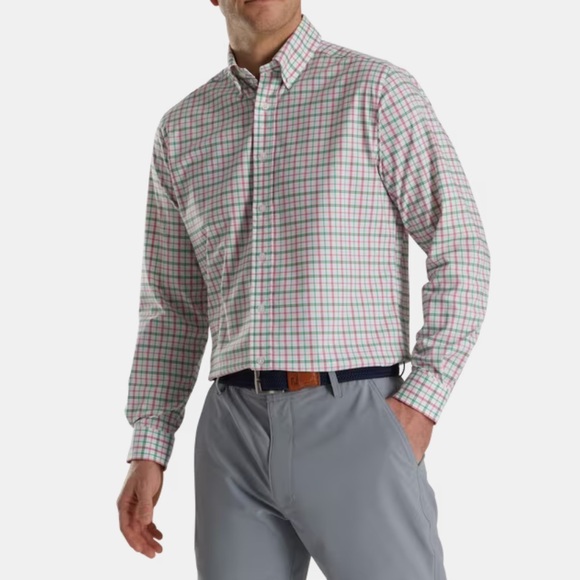 NWT Men’s FootJoy Super Soft Woven Plaid Shirt - Small - Picture 2 of 4